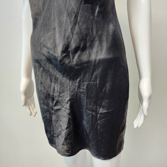 Endless Rose Satin Cowl Neck Mini Slip Dress Size XS Black Y2K Sexy Evening LBD - Picture 3 of 16